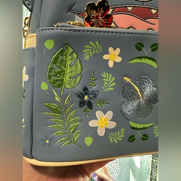 LOUNGEFLY DISNEY STITCH FLORAL COSPLAY MINI BACKPACK - Picture 2 of 8